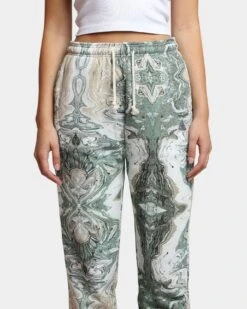 HUF Women's Swirl Fleece Pants Olive -Mitchell & Ness Shop 03009386 YO100 womens 0070