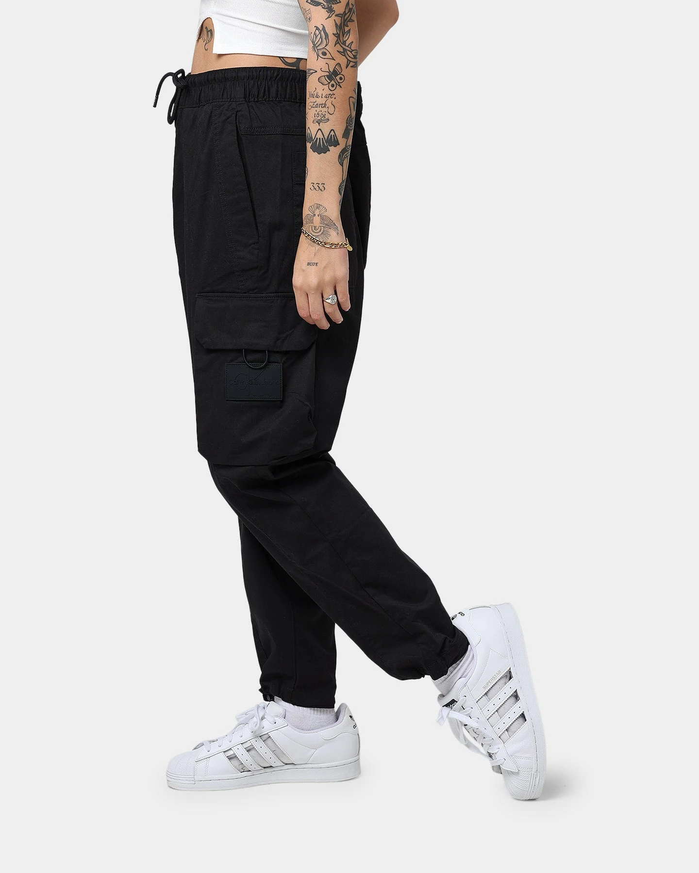 Calvin Klein Seasonal Washed Cargo Pants Ck Black Calvin Klein Seasonal Washed Cargo Pants Ck Black -Mitchell & Ness Shop 03009394 YC966 womens 0060