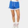 EN ES Women's Zenni Terry Shorts Cobalt Blue -Mitchell & Ness Shop 03009400 YB625 womens 0010