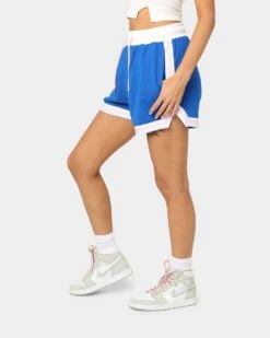EN ES Women's Zenni Terry Shorts Cobalt Blue -Mitchell & Ness Shop 03009400 YB625 womens 0060
