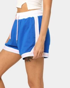 EN ES Women's Zenni Terry Shorts Cobalt Blue -Mitchell & Ness Shop 03009400 YB625 womens 0070