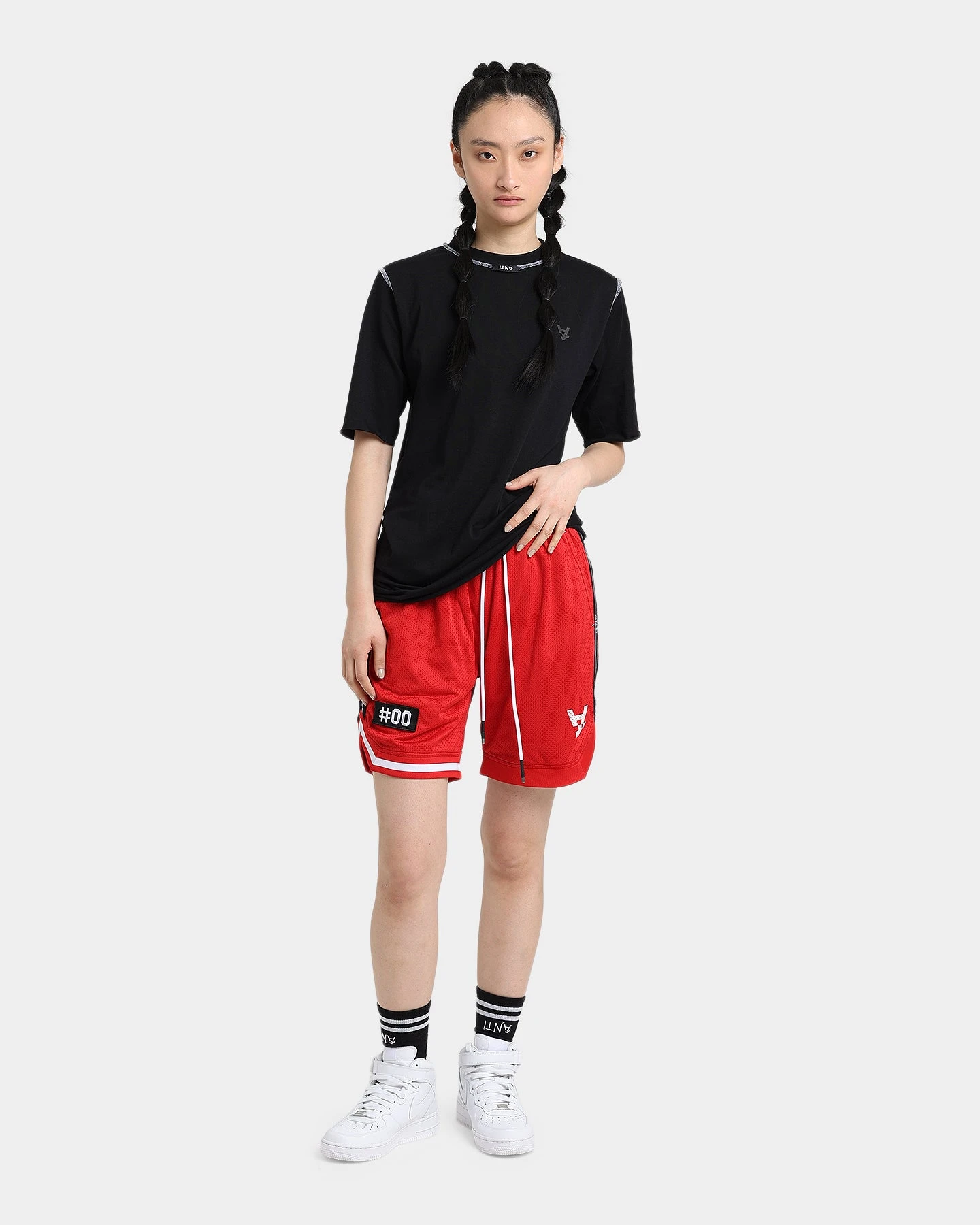 The Anti Order Off Season Basketball Shorts Red/White The Anti Order Off Season Basketball Shorts Red/White -Mitchell & Ness Shop 03009478 YR081 womens 0020