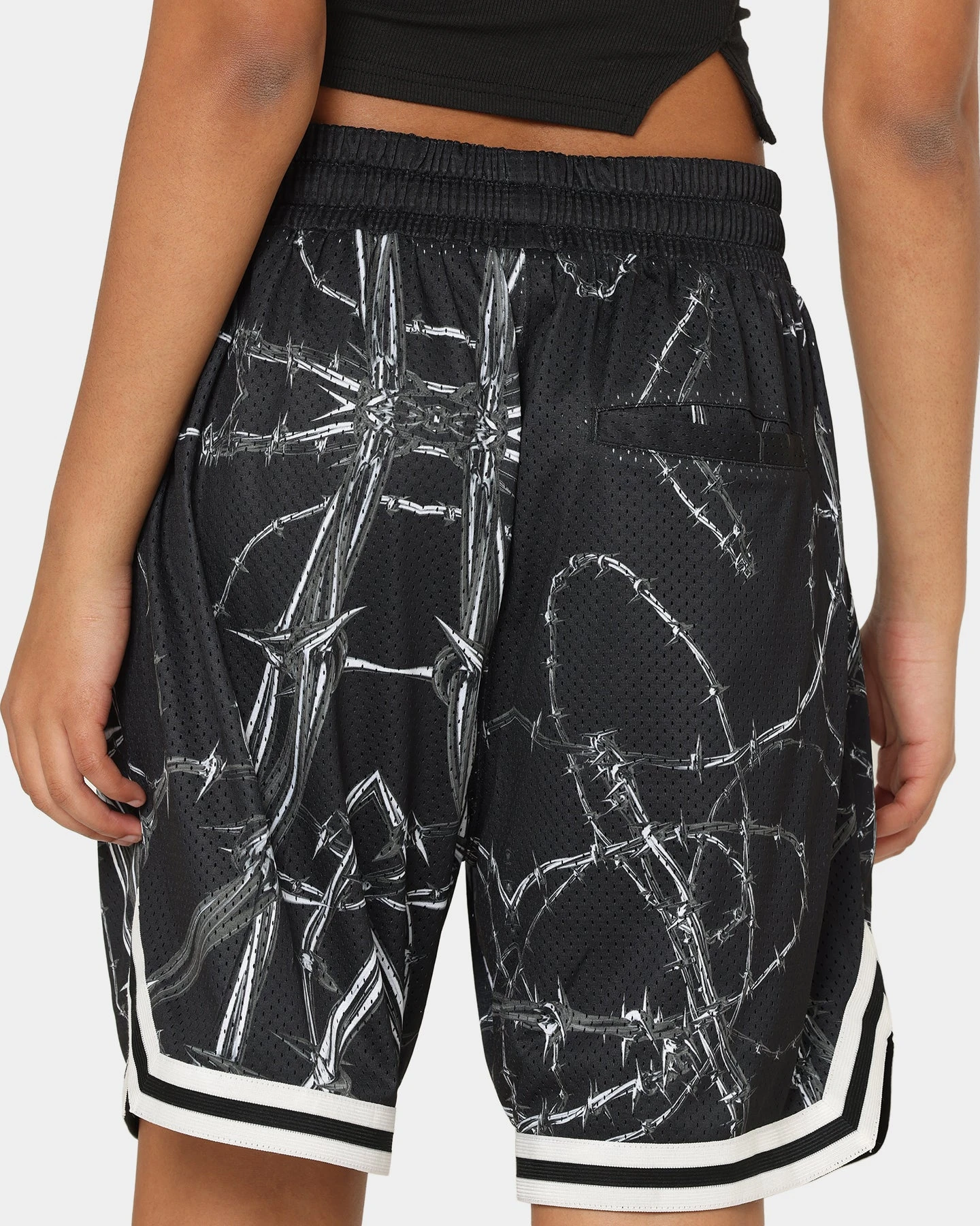 Goat Crew Barbed Wire Shorts Black/White Goat Crew Barbed Wire Shorts Black/White -Mitchell & Ness Shop 03009563 YB012 womens 00080