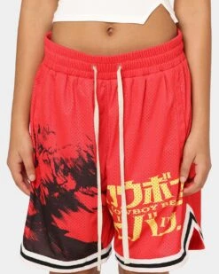 Goat Crew X Cowboy Bebop Bebop Group Shorts Red -Mitchell & Ness Shop 03009564 YR001 womens 00030