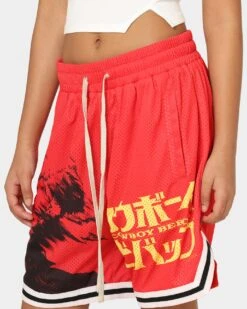 Goat Crew X Cowboy Bebop Bebop Group Shorts Red -Mitchell & Ness Shop 03009564 YR001 womens 00070