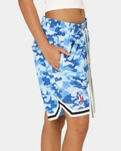 Goat Crew Camo Shorts Blue -Mitchell & Ness Shop 03009565 YX001 womens 00070