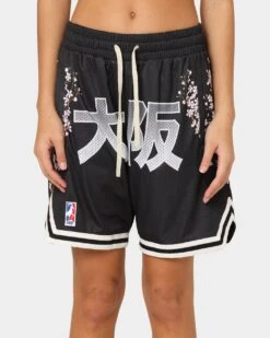 Goat Crew Cherry Blossom Shorts Black/White -Mitchell & Ness Shop 03009566 YB012 womens 0030