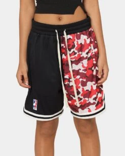Goat Crew Half Camo Shorts Black/Red -Mitchell & Ness Shop 03009567 YB004 womens 00030