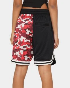 Goat Crew Half Camo Shorts Black/Red -Mitchell & Ness Shop 03009567 YB004 womens 00070