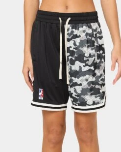 Goat Crew Half Camo Shorts Black/Black -Mitchell & Ness Shop 03009567 YB015 womens 0030
