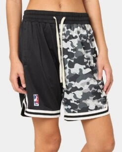 Goat Crew Half Camo Shorts Black/Black -Mitchell & Ness Shop 03009567 YB015 womens 0070
