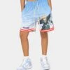 Goat Crew X Bleach Ichigo Flame Shorts Blue -Mitchell & Ness Shop 03009568 YX001 womens 00010