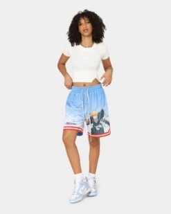 Goat Crew X Bleach Ichigo Flame Shorts Blue -Mitchell & Ness Shop 03009568 YX001 womens 00020