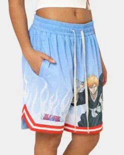 Goat Crew X Bleach Ichigo Flame Shorts Blue -Mitchell & Ness Shop 03009568 YX001 womens 00070