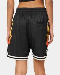Goat Crew Kanji Flame Shorts Black/White -Mitchell & Ness Shop 03009569 YB012 womens 0080