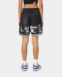 Goat Crew Patchwork Shorts Black/White -Mitchell & Ness Shop 03009570 YB012 womens 0040