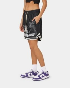 Goat Crew Patchwork Shorts Black/White -Mitchell & Ness Shop 03009570 YB012 womens 0060