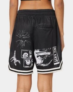 Goat Crew Patchwork Shorts Black/White -Mitchell & Ness Shop 03009570 YB012 womens 0080