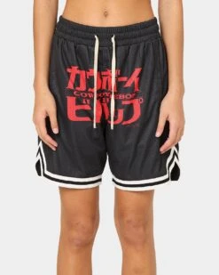 Goat Crew X Cowboy Bebop Spike Solo Shorts Black/Red -Mitchell & Ness Shop 03009572 YB004 womens 0030