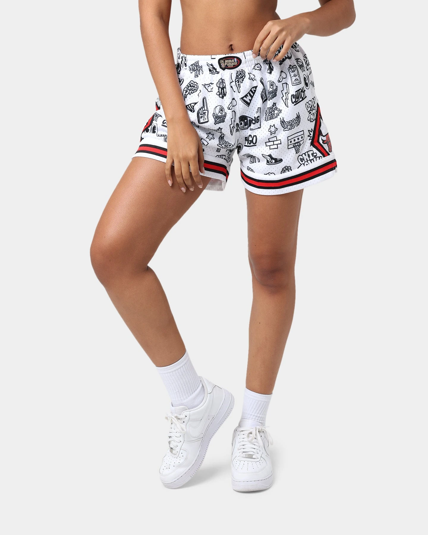 Mitchell & Ness Women's Chicago Bulls Doodle Shorts Black/White Mitchell & Ness Women's Chicago Bulls Doodle Shorts Black/White -Mitchell & Ness Shop 03009579 YB012 womens 00010