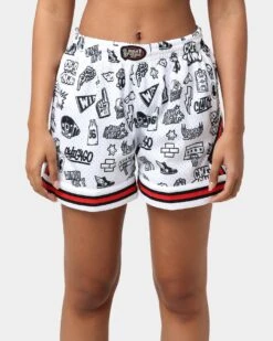 Mitchell & Ness Women's Chicago Bulls Doodle Shorts Black/White 4 Mitchell & Ness Women's Chicago Bulls Doodle Shorts Black/White -Mitchell & Ness Shop 03009579 YB012 womens 00030