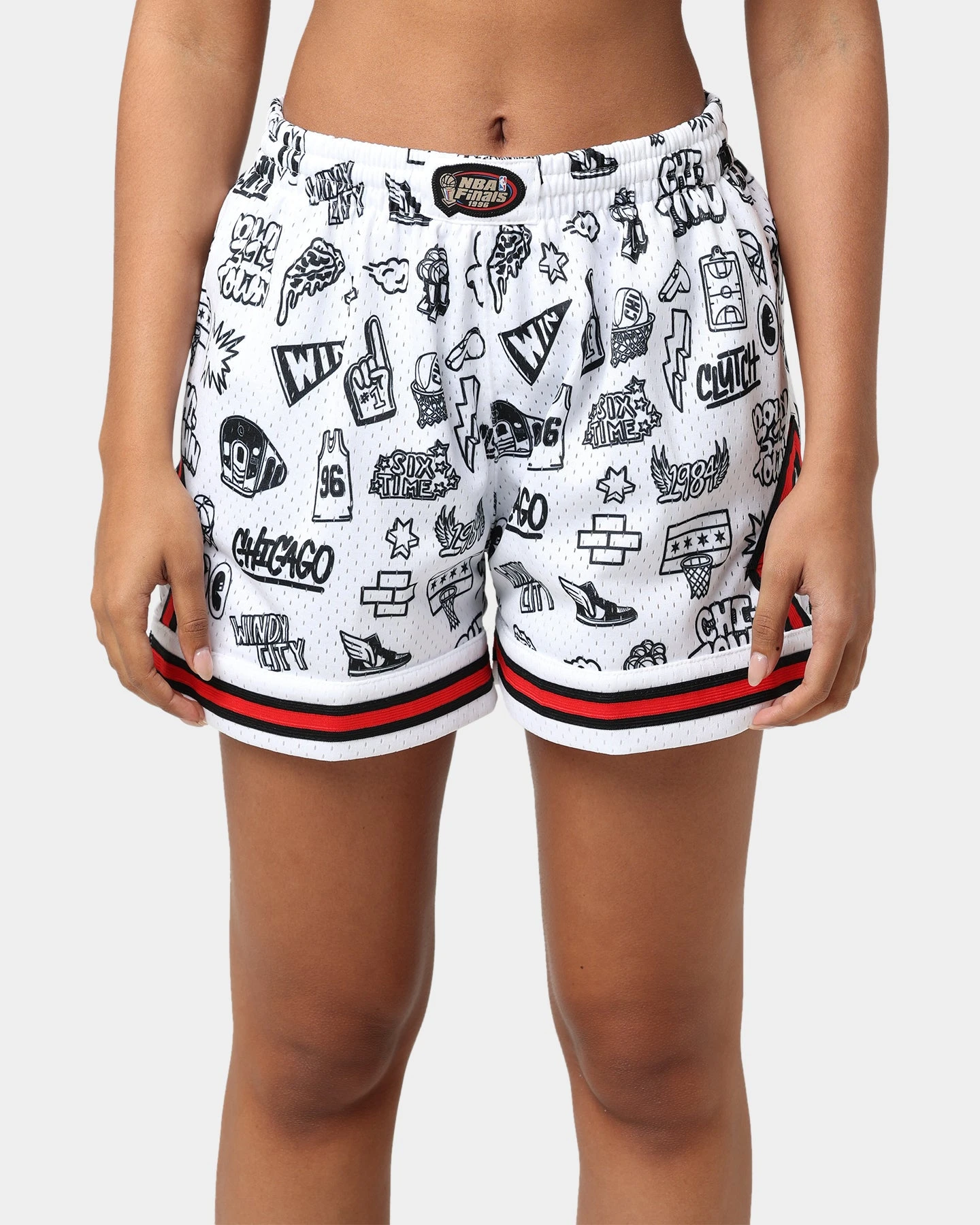 Mitchell & Ness Women's Chicago Bulls Doodle Shorts Black/White Mitchell & Ness Women's Chicago Bulls Doodle Shorts Black/White -Mitchell & Ness Shop 03009579 YB012 womens 00030