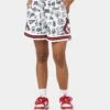 Mitchell & Ness Women's Chicago Bulls Doodle Shorts White -Mitchell & Ness Shop 03009579 YW100 womens 0010