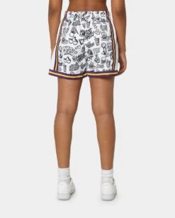 Mitchell & Ness Women's Los Angeles Lakers Doodle Shorts Black/White -Mitchell & Ness Shop 03009580 YB012 womens 0040