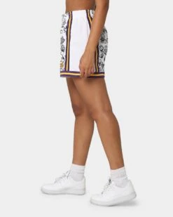 Mitchell & Ness Women's Los Angeles Lakers Doodle Shorts Black/White -Mitchell & Ness Shop 03009580 YB012 womens 0060