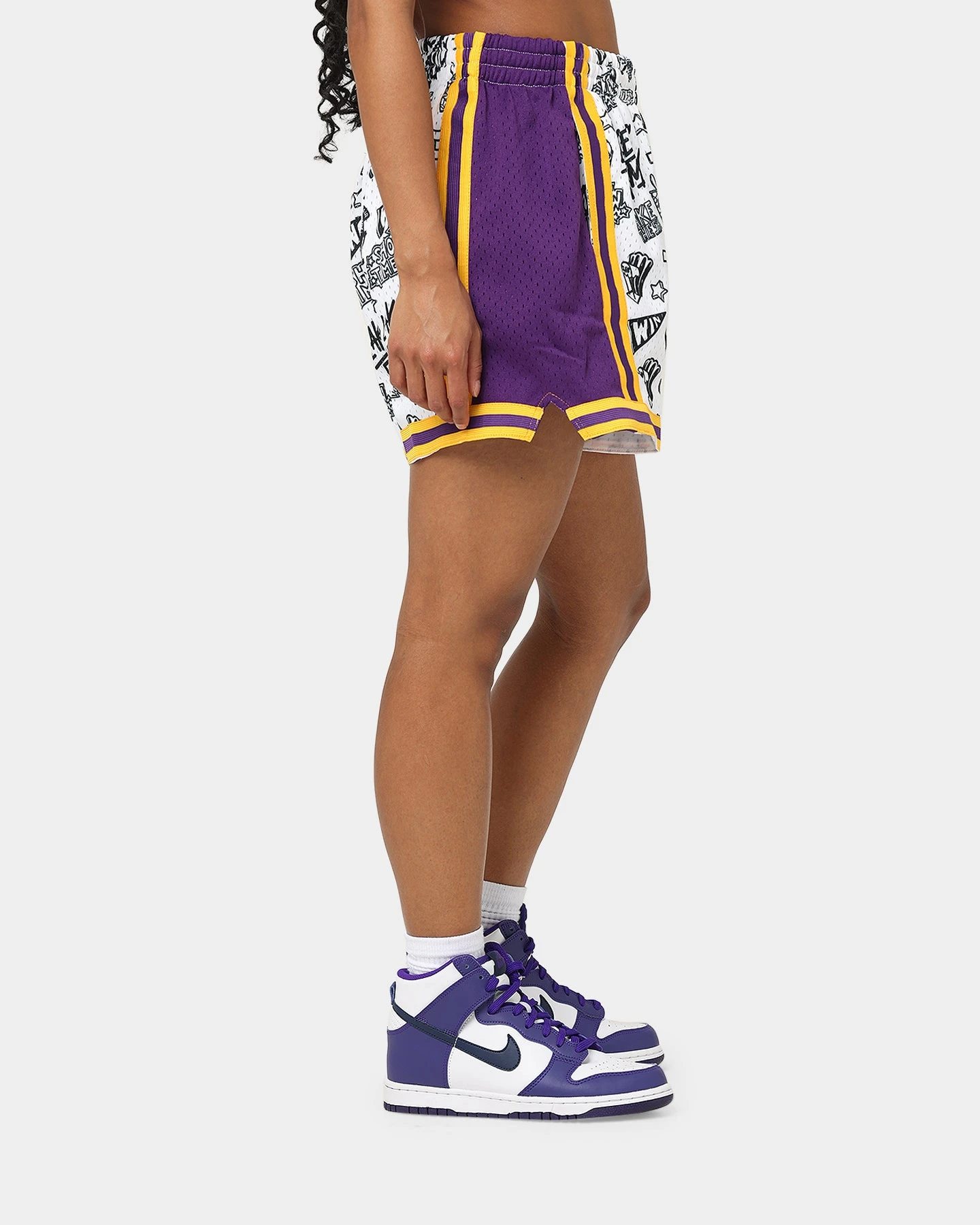Mitchell & Ness Women's Los Angeles Lakers Doodle Shorts White Mitchell & Ness Women's Los Angeles Lakers Doodle Shorts White -Mitchell & Ness Shop 03009580 YW100 womens 0050