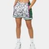 Mitchell & Ness Women's Milwaukee Bucks Doodle Shorts White -Mitchell & Ness Shop 03009581 YW100 womens 0010