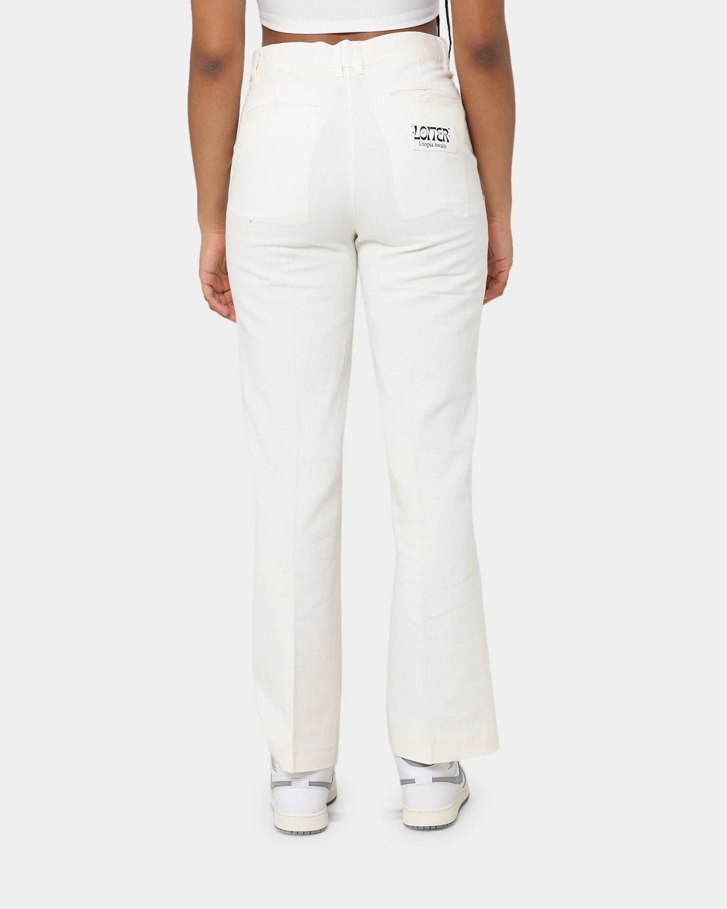 Loiter Utopia Linen Pants Ecru Loiter Utopia Linen Pants Ecru -Mitchell & Ness Shop 03009927 YE017 womens 0040