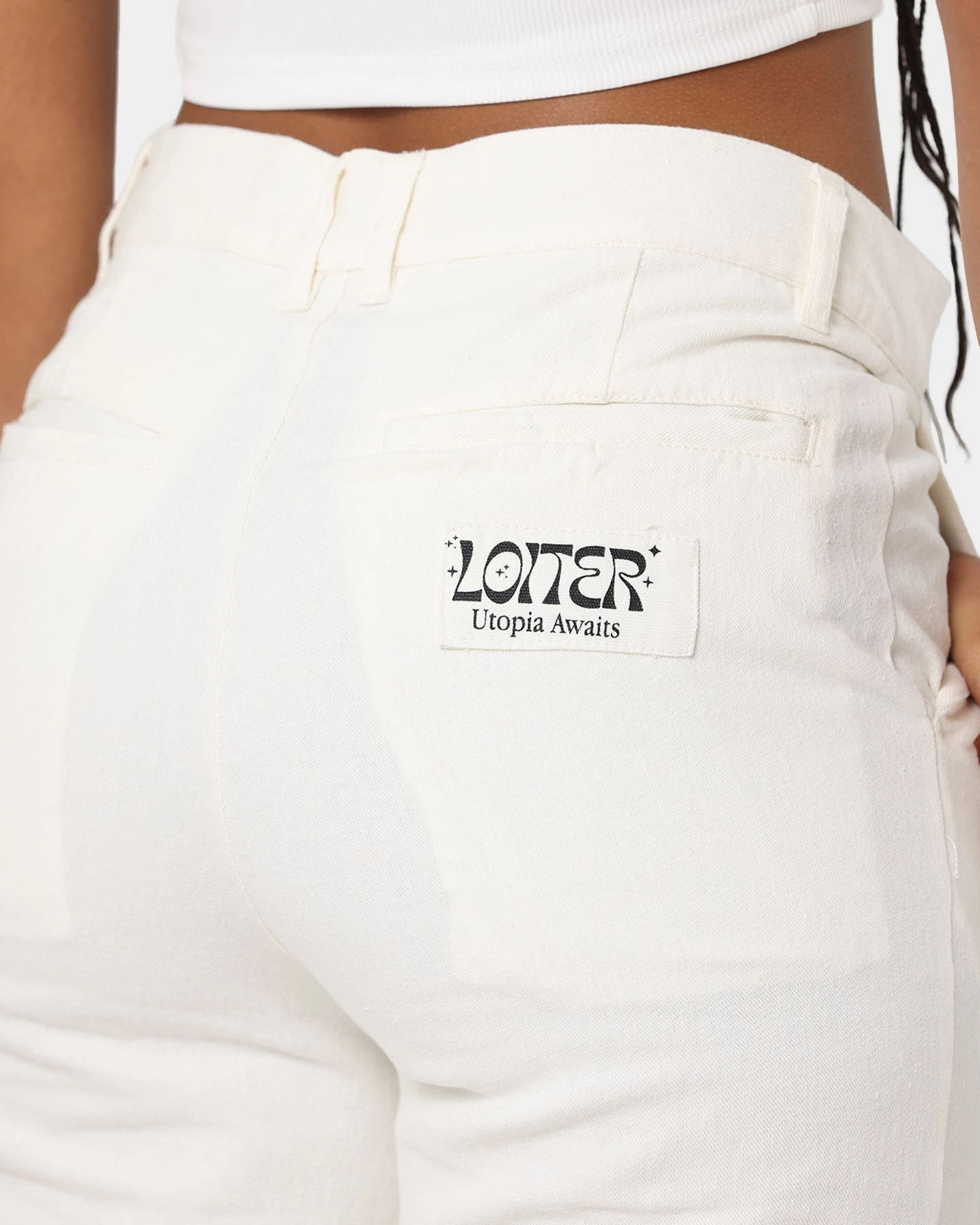 Loiter Utopia Linen Pants Ecru Loiter Utopia Linen Pants Ecru -Mitchell & Ness Shop 03009927 YE017 womens 0070