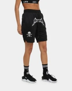 The Anti Order Heavy Metal Basketball Shorts Black/White -Mitchell & Ness Shop 03010008 YB012 womens 050