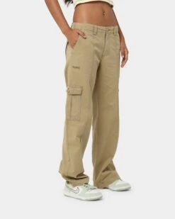 X-Girl Work Cargo Pants Khaki -Mitchell & Ness Shop 03010228 YK001 womens 0050