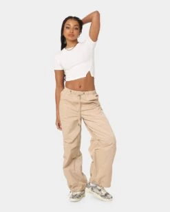 MNML Women's Parachute Pants Beige -Mitchell & Ness Shop 03010287 Y1000 womens 020