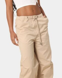 MNML Women's Parachute Pants Beige -Mitchell & Ness Shop 03010287 Y1000 womens 030