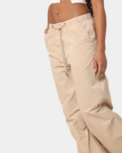 MNML Women's Parachute Pants Beige -Mitchell & Ness Shop 03010287 Y1000 womens 040