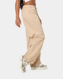 MNML Women's Parachute Pants Beige -Mitchell & Ness Shop 03010287 Y1000 womens 050