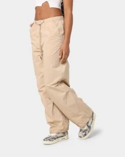 MNML Women's Parachute Pants Beige -Mitchell & Ness Shop 03010287 Y1000 womens 060