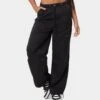 MNML Women's Parachute Pants Black 1 MNML Women's Parachute Pants Black -Mitchell & Ness Shop 03010287 YB001 womens 010