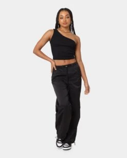 MNML Women's Parachute Pants Black -Mitchell & Ness Shop 03010287 YB001 womens 020