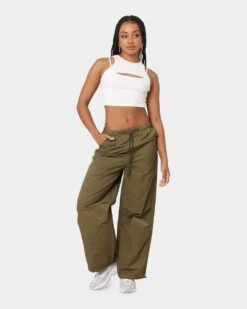 MNML Women's Parachute Pants Khaki -Mitchell & Ness Shop 03010287 YK001 womens 020