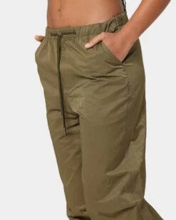 MNML Women's Parachute Pants Khaki -Mitchell & Ness Shop 03010287 YK001 womens 040