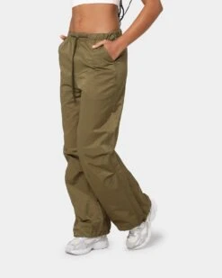 MNML Women's Parachute Pants Khaki -Mitchell & Ness Shop 03010287 YK001 womens 060