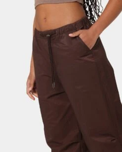 MNML Women's Parachute Pants Brown -Mitchell & Ness Shop 03010287 YX300 womens 040