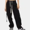 MNML Women's Baggy Cargo Pants Black -Mitchell & Ness Shop 03010298 YB001 womens 0010