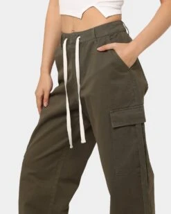 MNML Women's Baggy Cargo Pants Khaki -Mitchell & Ness Shop 03010298 YK001 womens 0040
