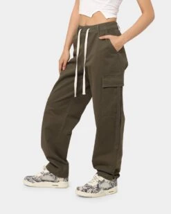 MNML Women's Baggy Cargo Pants Khaki -Mitchell & Ness Shop 03010298 YK001 womens 0060