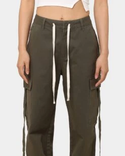 MNML Women's Baggy Cargo Pants Khaki -Mitchell & Ness Shop 03010298 YK001 womens 0070